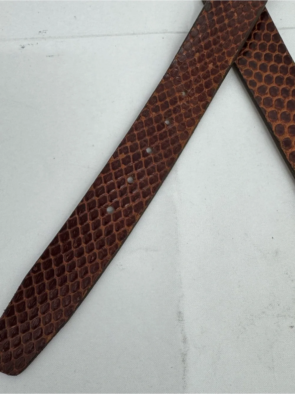 Trafalgar Size 42 Amazona Anaconda Belt Snakeskin Dress Brown Made in USA